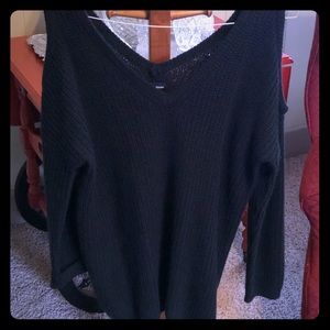 Dark green off the shoulder sweater